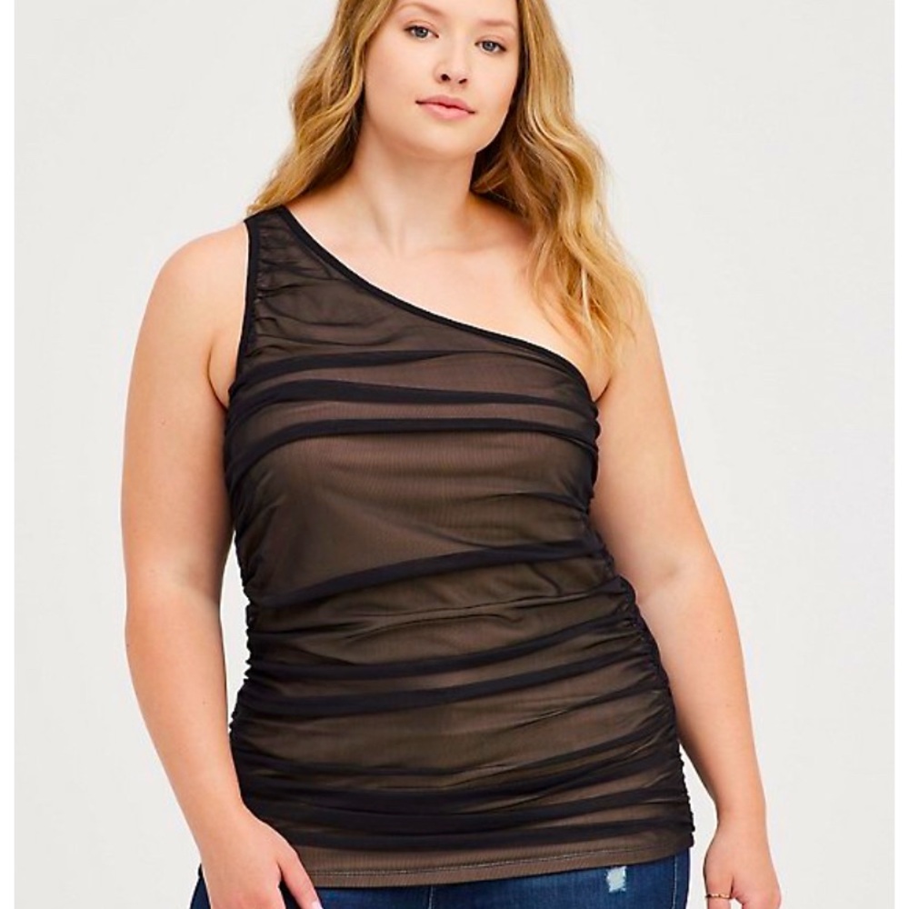 torrid NWT!!! One shoulder mesh foxy cami Black—torrid size 1 (14-16)
